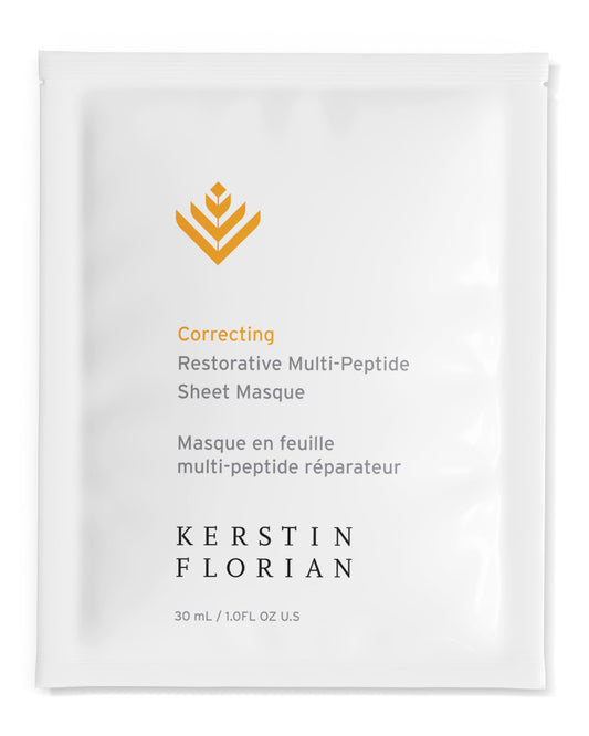Kerstin Florian Restorative Multi-Peptide Sheet Masque | Hydrating & Firming Face Mask | Peptides & Hyaluronic Acid for Smooth, Radiant Skin | Advanced Sheet for Deep Absorption
