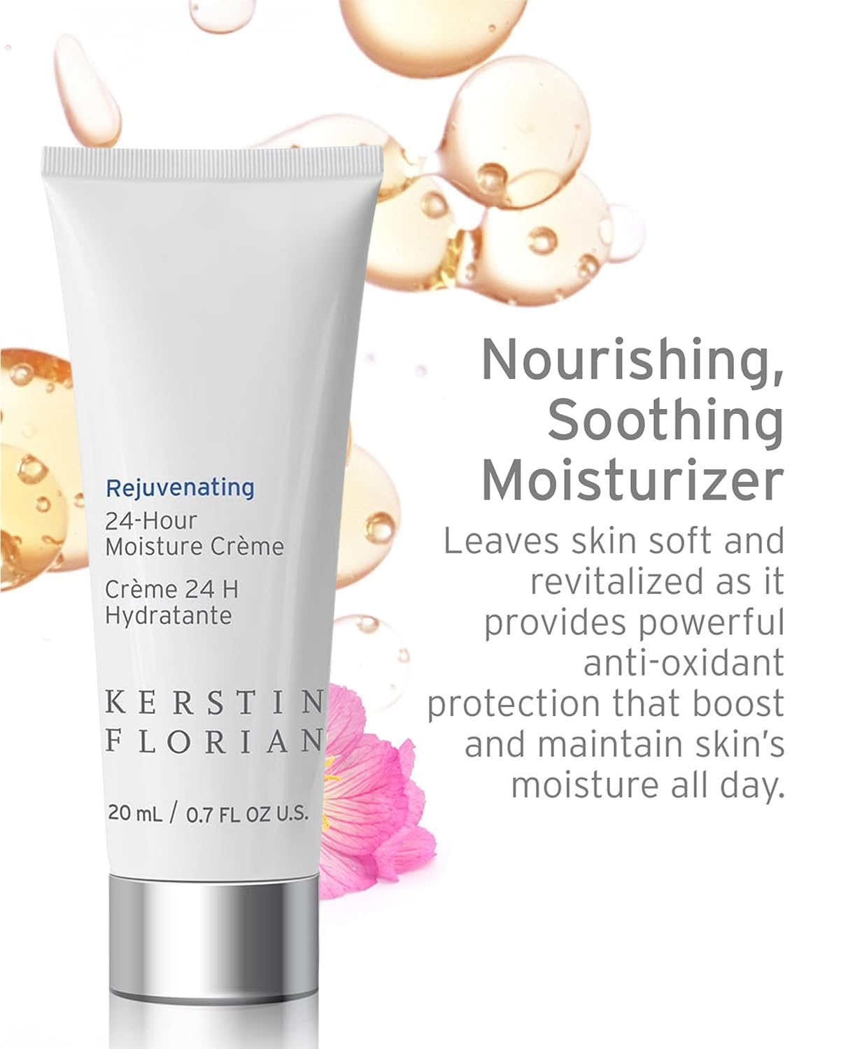 Kerstin Florian 24 Hour Moisture Creme | Travel Size | Anti Aging Face Moisturizer with Vitamin E | Hydrating Anti|Wrinkle Cream to Smooth Fine Lines | 1 fl oz