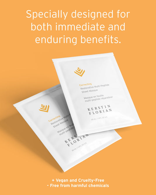 Kerstin Florian Restorative Multi-Peptide Sheet Masque | Hydrating & Firming Face Mask | Peptides & Hyaluronic Acid for Smooth, Radiant Skin | Advanced Sheet for Deep Absorption