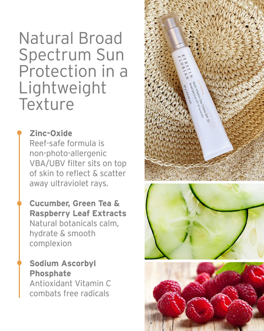 Kerstin Florian Multi Vitamin Day Creme SPF 30 | Daily Facial Moisturizer with Natural Zinc Oxide | Sunscreen with UVA and UVB Protection | Oil Free (2 oz)